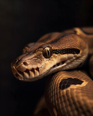 Fototapeta premium Close-Up of a Serene Python