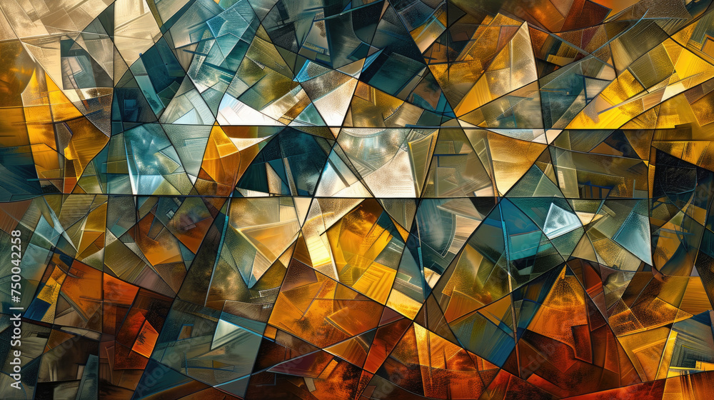 Poster a vibrant painting filled with a multitude of different colors and shapes creating a dynamic and liv