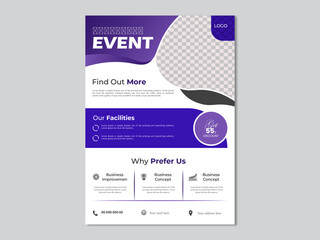Creative  construction  colorful business event flyer web design, vector template design or business poster template design.
