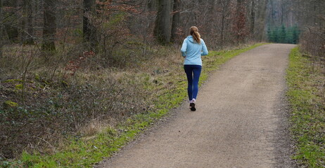 woman running in the park