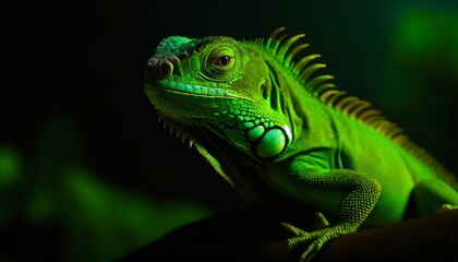 Obraz premium green iguana on a branch