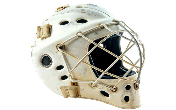 Mastering the Field with Goalie Helmets On Transparent Background.