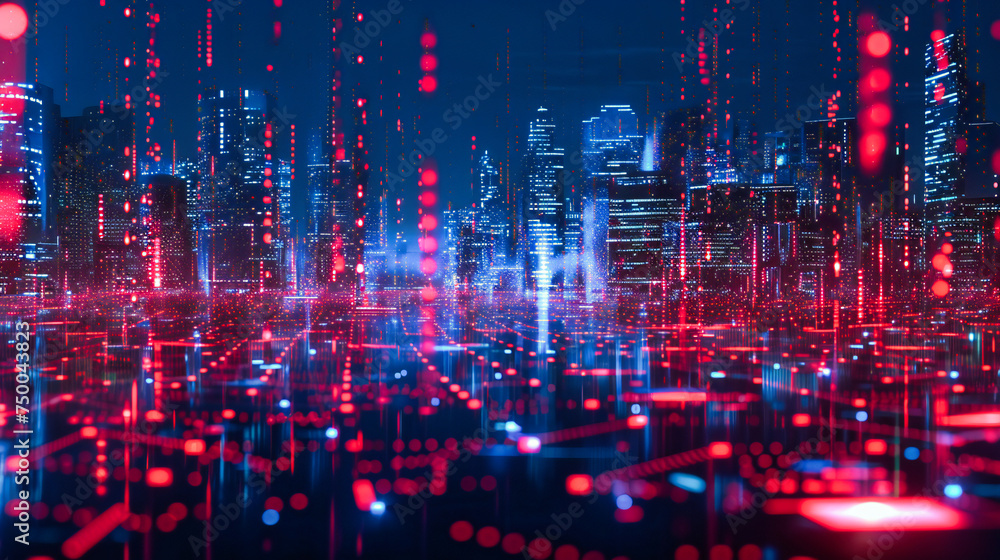 Poster the digital metropolis: future cities connected by networks of light and data, showcasing the speed 
