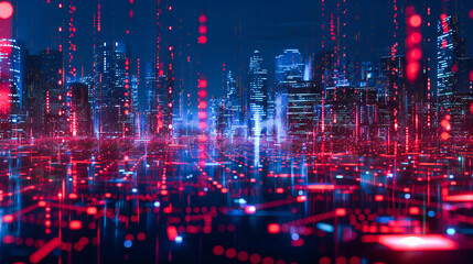 The Digital Metropolis: Future Cities Connected by Networks of Light and Data, Showcasing the Speed of Technological Progress