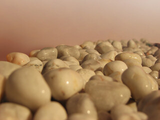 Large pebbles laid out in an interior