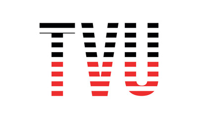 TVU three initial letter iconic line negative space minimal logo design vector template. monogram, abstract, wordmark, business, typography, minimalist, brand, company, flat, modern, unique, simple