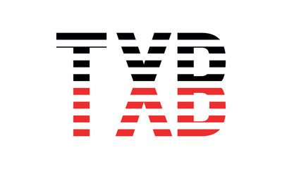TXB three initial letter iconic line negative space minimal logo design vector template. monogram, abstract, wordmark, business, typography, minimalist, brand, company, flat, modern, unique, simple