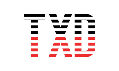 TXD three initial letter iconic line negative space minimal logo design vector template. monogram, abstract, wordmark, business, typography, minimalist, brand, company, flat, modern, unique, simple