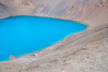 Viti crater and blue lake in Iceland