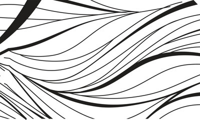 Black and white abstract wavy vector illustration background
