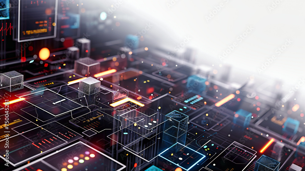 Aufkleber the circuit of innovation: a glimpse into the heart of digital progress, where technology and inform