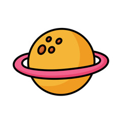 Space cartoon doodle icon.