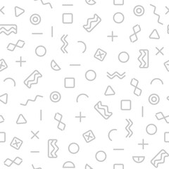 Seamless geometric Vector pattern with black and white. Memphis style.