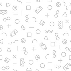 Seamless geometric Vector pattern with black and white. Memphis style.