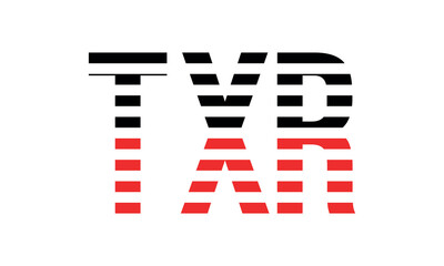 TXR three initial letter iconic line negative space minimal logo design vector template. monogram, abstract, wordmark, business, typography, minimalist, brand, company, flat, modern, unique, simple