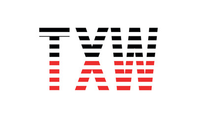 TXW three initial letter iconic line negative space minimal logo design vector template. monogram, abstract, wordmark, business, typography, minimalist, brand, company, flat, modern, unique, simple