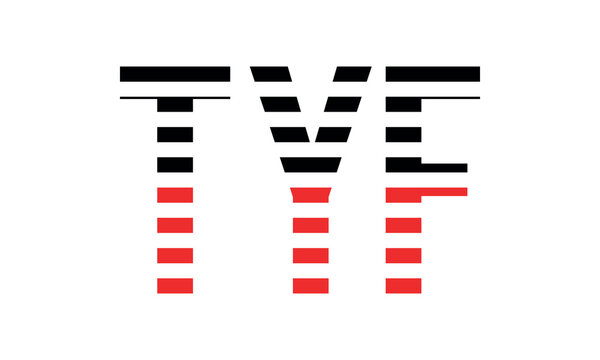 TYF three initial letter iconic line negative space minimal logo design vector template. monogram, abstract, wordmark, business, typography, minimalist, brand, company, flat, modern, unique, simple