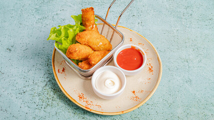 Fried cheese stick isolated crust