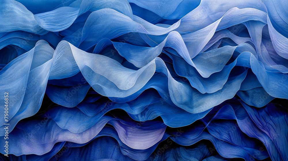Poster textured fabric background with a focus on the wave and flow of materials, showcasing the abstract b