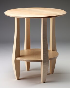 Contemporary End Table - Maple Wood with Natural Finish. Perfect Accent for Your Home Furnishing