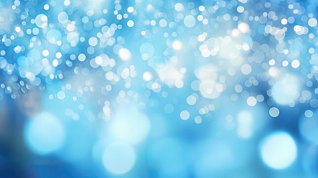 Defocused Light Blue Bokeh: Abstract Background Image with Subtle Shiny Sparkle and Glow