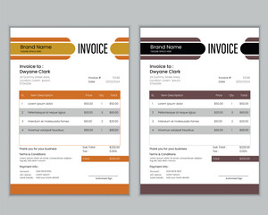 abstract traditional style minimal invoice template