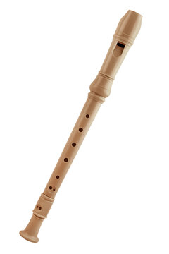 Blockfl&ouml;te aus Kunststoff und Hintergrund transparent PNG cut out  Recorder Flute