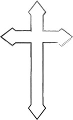 Cross church drawing design banner.