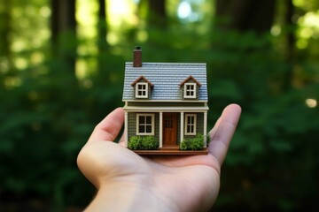 Person Holding Small House in Hand