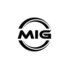 MIG letter logo design with white background in illustrator, vector logo modern alphabet font overlap style. calligraphy designs for logo, Poster, Invitation, etc. - obrazy, fototapety, plakaty