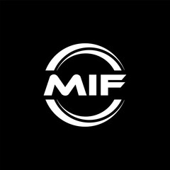 MIF letter logo design with black background in illustrator, vector logo modern alphabet font overlap style. calligraphy designs for logo, Poster, Invitation, etc.