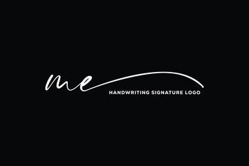 ME initials Handwriting signature logo. ME Hand drawn Calligraphy lettering Vector. ME letter real estate, beauty, photography letter logo design.
