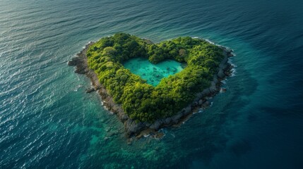 Paradise Island in the form of heart 