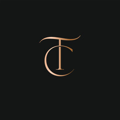 TC or CT logo design. Vector illustration. 