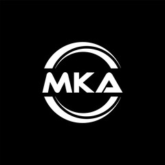 MKA letter logo design with black background in illustrator, vector logo modern alphabet font overlap style. calligraphy designs for logo, Poster, Invitation, etc.