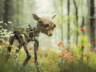 Cybernetic wildlife documentaries narrating the life of augmented animals in the wild