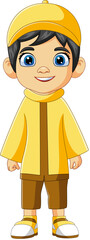 Cartoon boy wearing a hat. Vector illustration