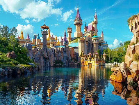 Fantasy theme parks with real magic enchantments and spells creating unforgettable experiences