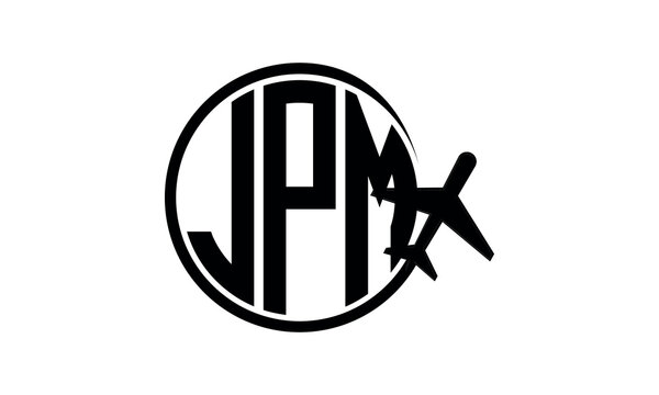 JPM three initial letter circle tour & travel agency logo design vector template. hajj Umrah agency, abstract, wordmark, business, monogram, minimalist, brand, company, flat, tourism agency, tourist