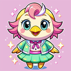 a cute duck chibi pastel colors (2)