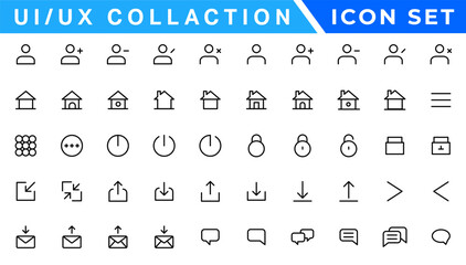 User Interface Icons Collection, Basic ui ux icon set. Set icon of user interface. Vector illustration. editable stroke