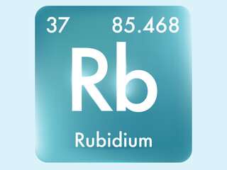 Rubidium icon style concept on Periodic table