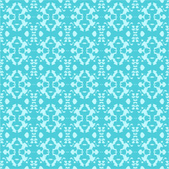 Blue and white watercolor ornament painted with watercolor on paper.