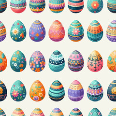 Seamless pattern of watercolor Easter eggs.
