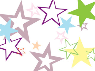 Object fountain organized from random sparcle star pictographs as fireworks.