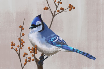 blue bird on a branch