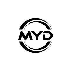MYD letter logo design with white background in illustrator, vector logo modern alphabet font overlap style. calligraphy designs for logo, Poster, Invitation, etc. - obrazy, fototapety, plakaty