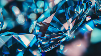 Shiny macro blue diamond background