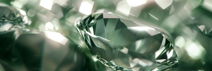 Shiny macro green diamond background