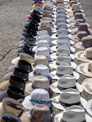 Selling hats at San Felipe de Barajas Fort in Cartagena, Colombia